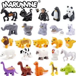 Marumine MOC Big Size Bricks Classic City Animals Jurassic Dinosaur Building Blocks Lion Monkey Tyrannosaurus Rex Triceratops