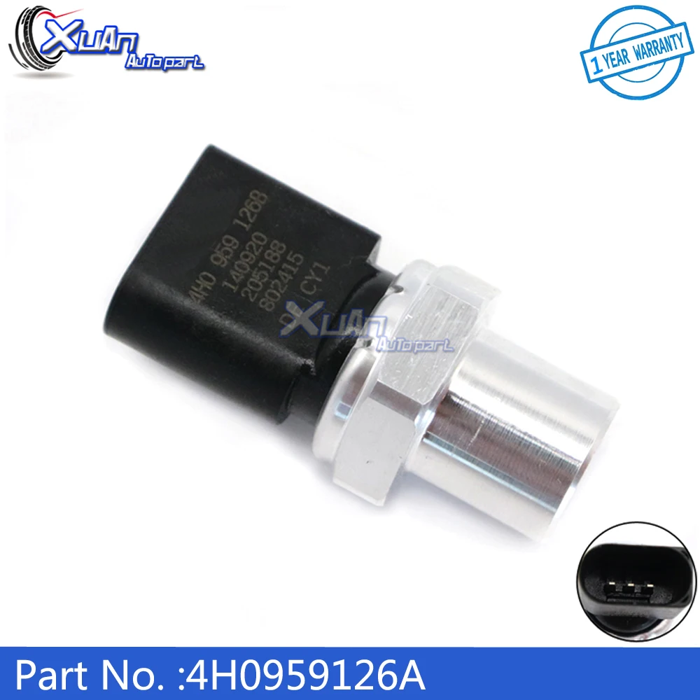 XUAN Car Air Conditioning Pressure Switch AC Pressure Sensor 4H0959126A For Audi A3 A4 A5 A6 A7 A8 Quattro Q5 S3 S5 SQ5 R8 RS5