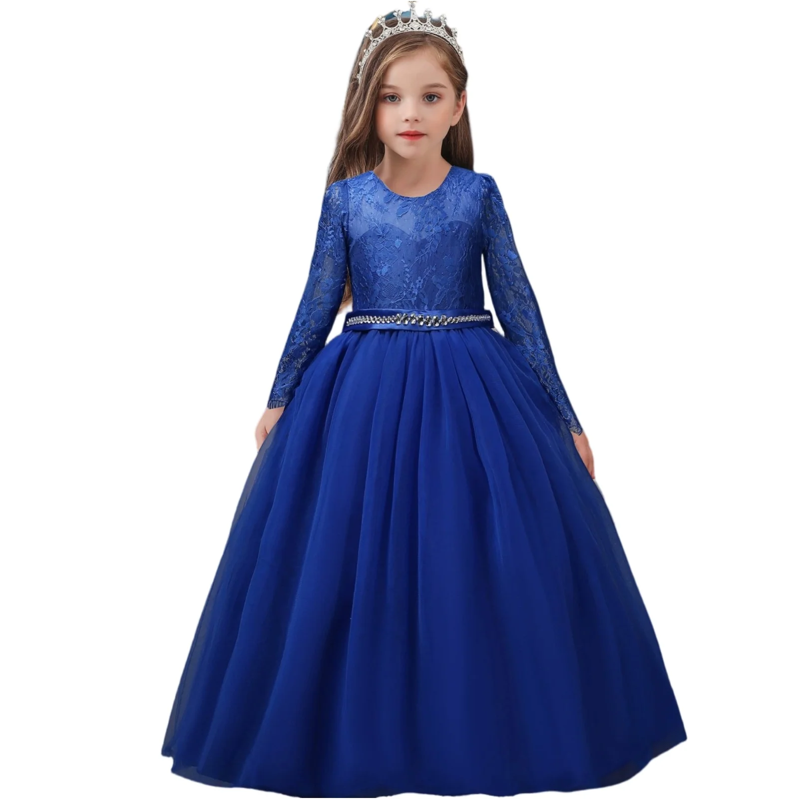 

High Quality Cute Party Dress Kids Long Sleeve Birthday Princess Gown Performance Clothing Comfortable Christmas New Year Dress