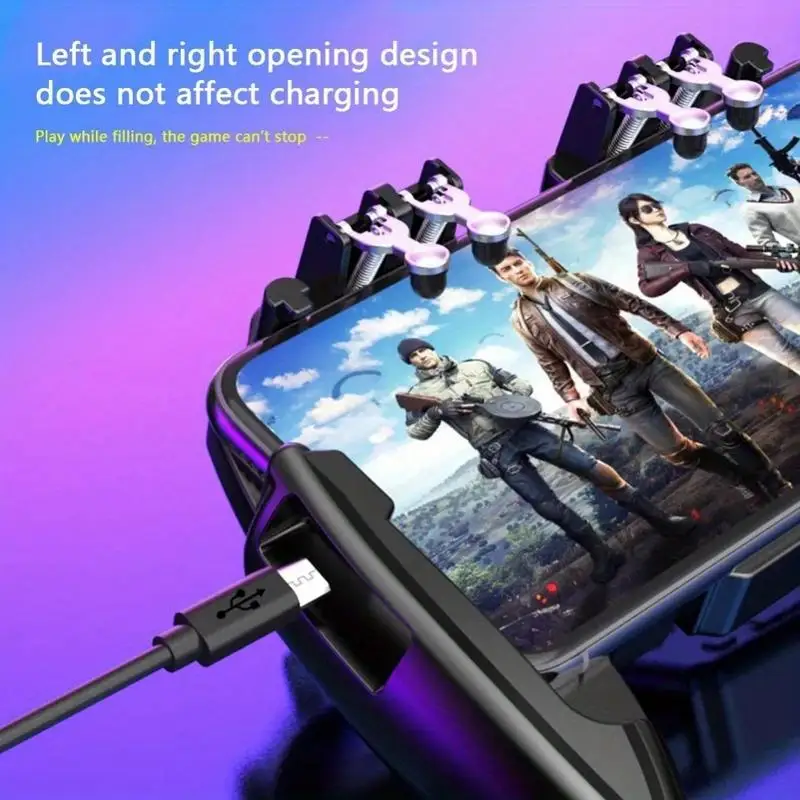 Mobile Phone Grip Holder 6 Fingers Gaming Cooling Gamepad Joystick L1R1 Trigger Controller view 5