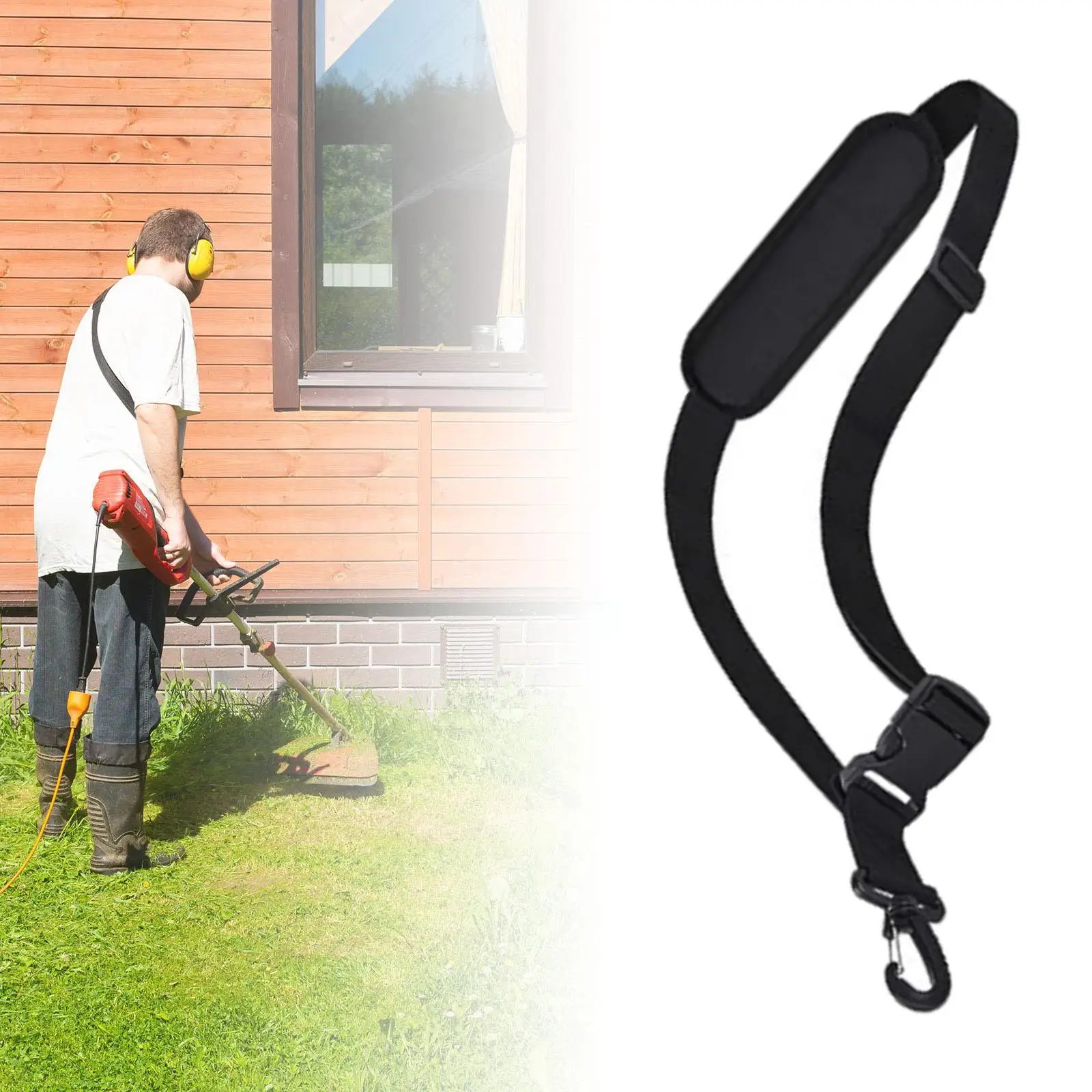 Weed Trimmer Shoulder Strap Universal Accessory Wide Shoulder Pad Polyester Material Firm Load Bearing Mower Strap Adjustable