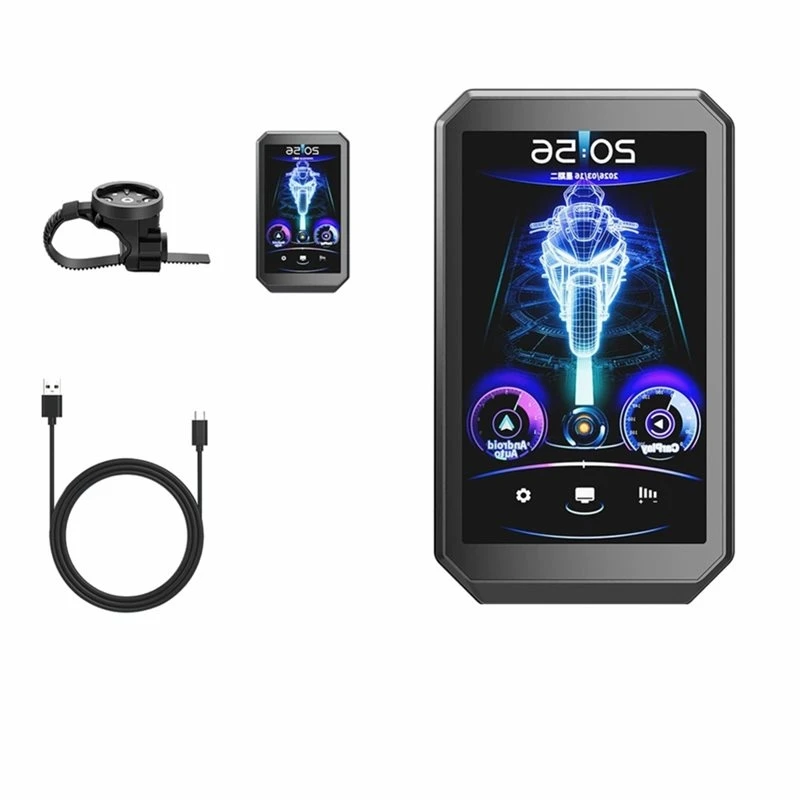 Motorcycle Bike Handlebar Monitor 3.6 Inch Smart Screen Wireless Carplay Android Auto Easy Installation Navigation System
