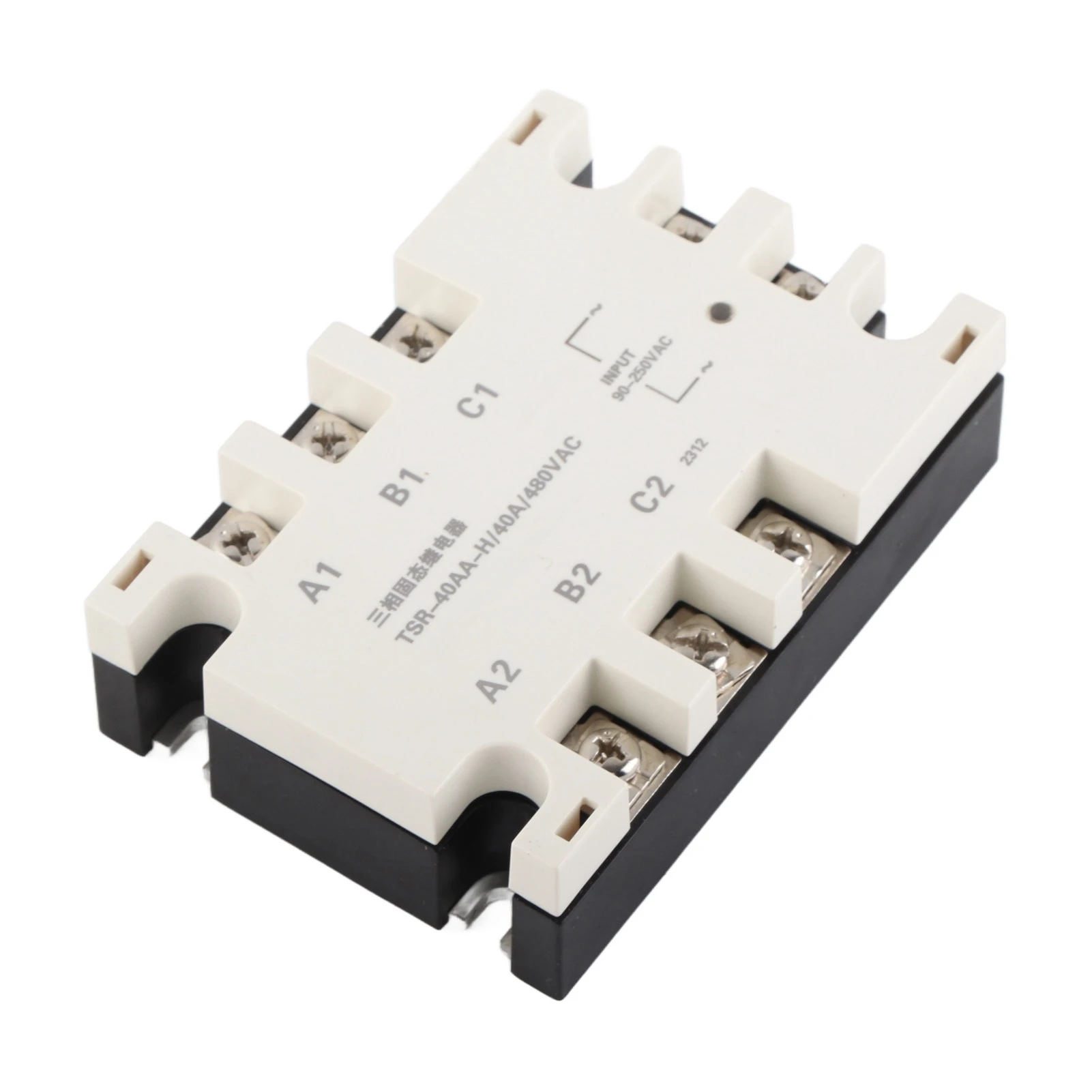3 phase SSR, 3 Phase 40A AC AC Solid State Relay SSR Input 90‑250VAC Load 24‑480VAC TSR‑40AA H