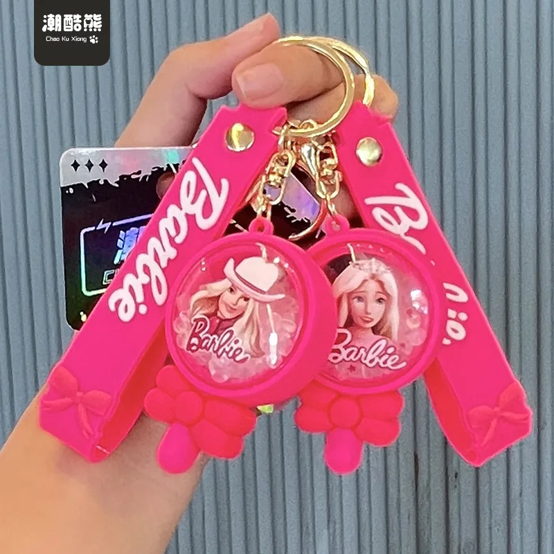 New Barbie Lollipop Aromatherapy Pendant Acrylic Keychain Pendant Doll Pink Cute Car Keychain Anime Kawaii Cartoon Model Keyring