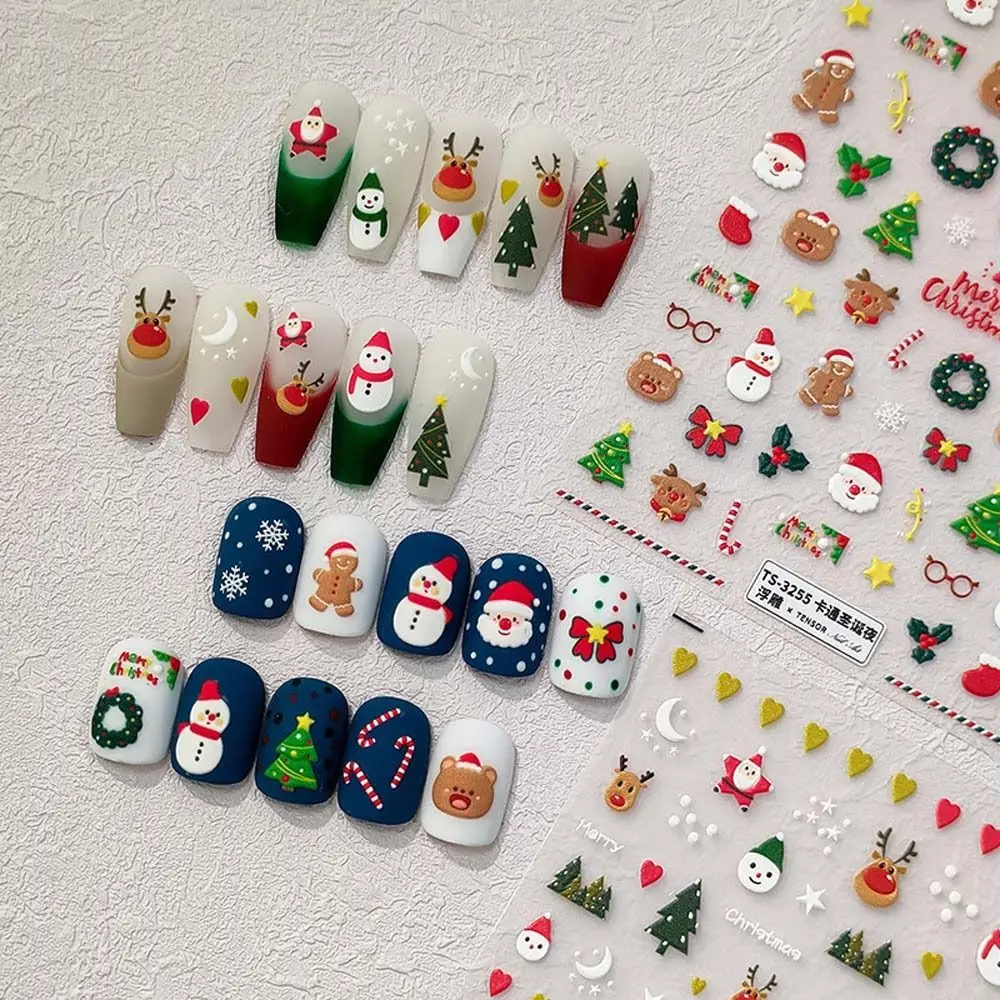 Ciondoli per unghie fai-da-te Adesivi per unghie natalizi Ornamenti per manicure Accessori per unghie Decalcomanie per unghie di Halloween Pupazzo di neve di Natale