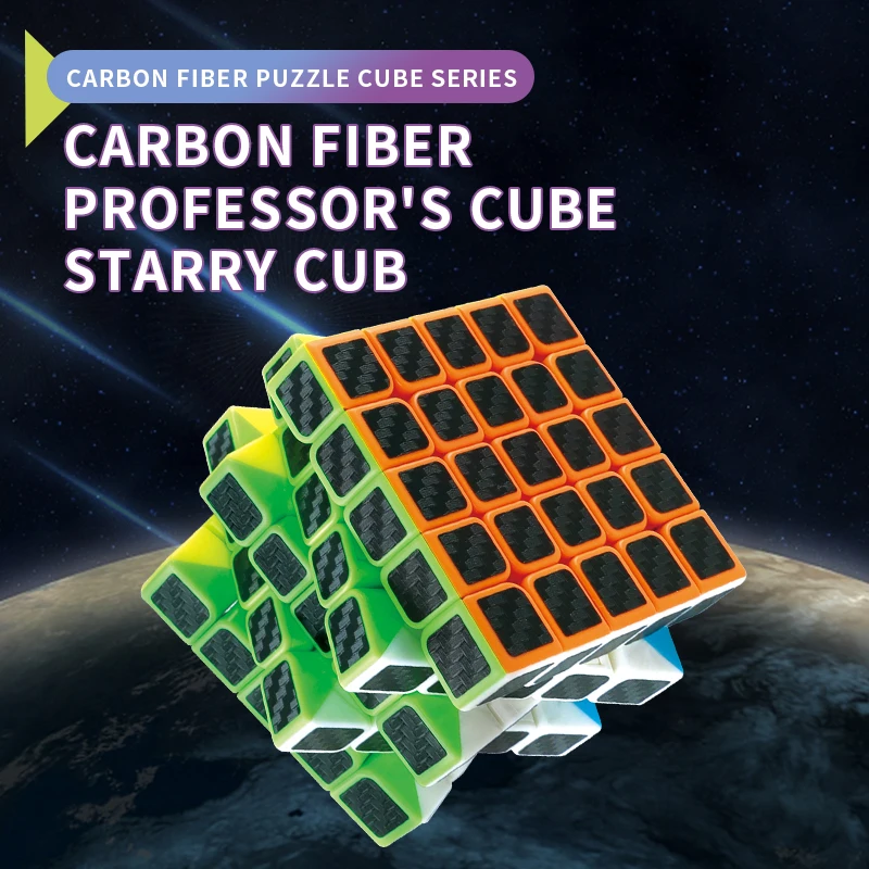 Carbon Fiber Professor's Cube Starry Cube 3X3 4X4 5x5 Speed Puzzle Children's Toy Anti-stress Toys for Children Gifts