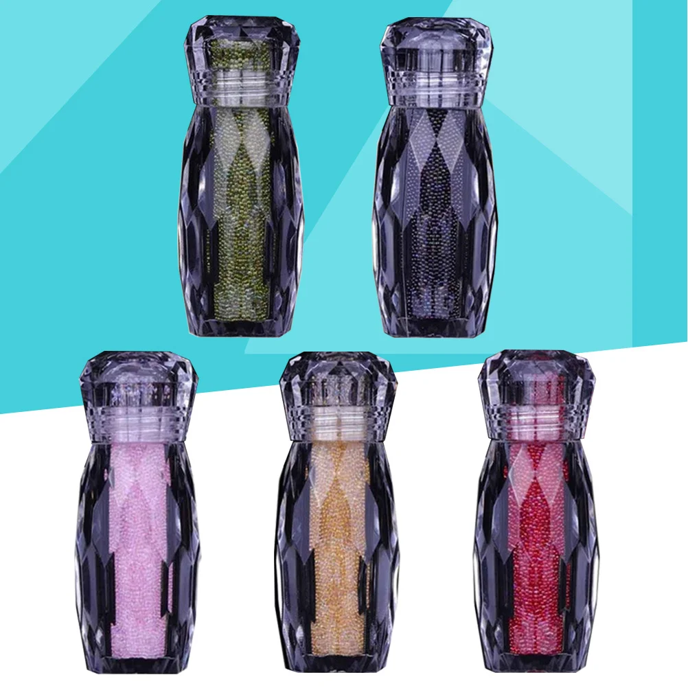 

5Pcs Manicure Multicolor Rhinestone Nail Beads Decoration Stickers DIY Nail Art Accessories for Natural False Nails and More