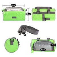 CGDS-2 Pcs Outdoor Bicycle Handlebar Bag 5L Waterproof Bag Road Bike Front Tube Handlebar Bag, Black & Pink