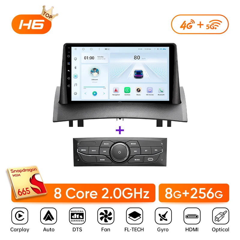 Ainavi Autoradio Voor Renault Megane 2 2002 2003 2005 2006 2007 2008 2009 Draadloze Carplay Android Auto Multimedia Speler 2 Din