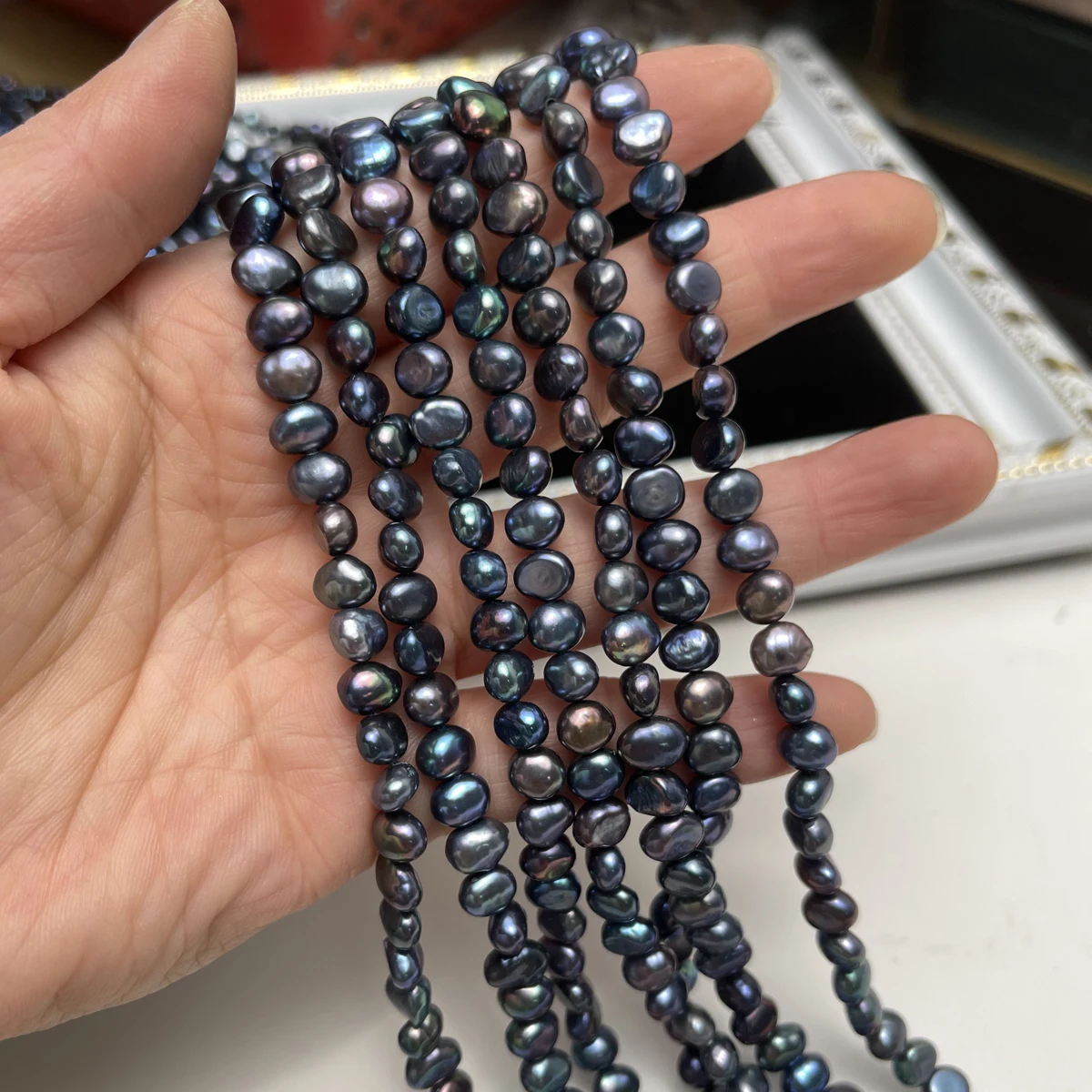 Dyed Black 100% Natural Freshwater Pearls Irregularly Shaped Pearls Beads for Jewelry Making DIY Necklaces Bracelets Accessories