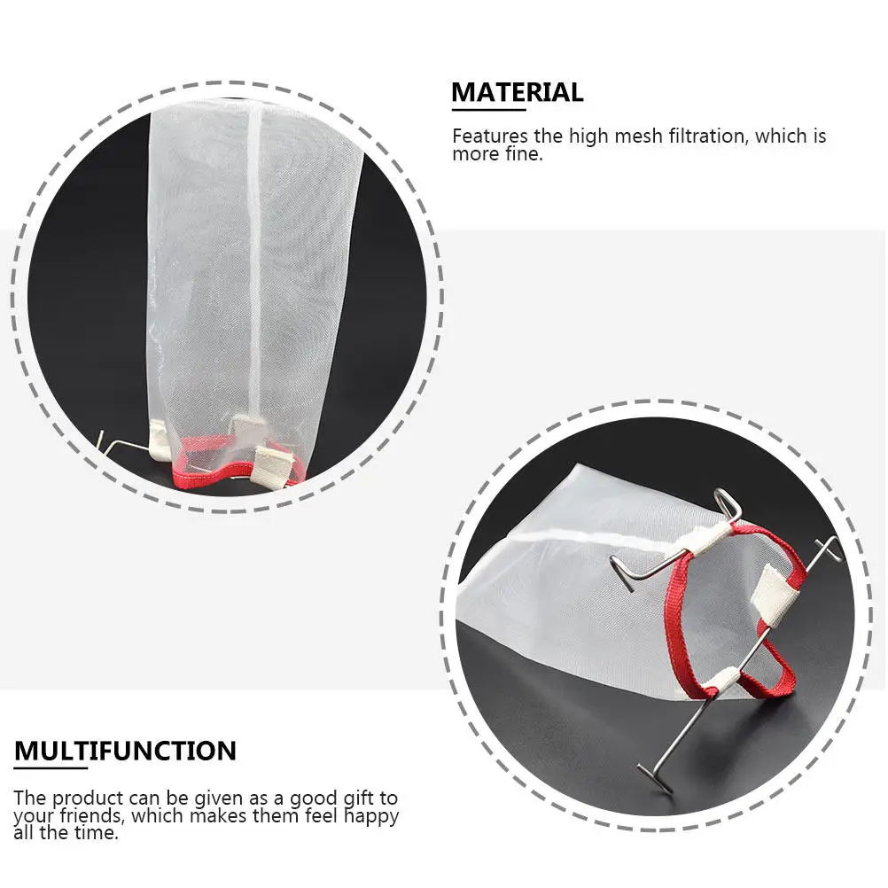 1Pcs High Grade Nylon Honey Filter Net with Hook Fine Filtration Strainer Bag for Home Honey Making Wine Filtering Beekeeping