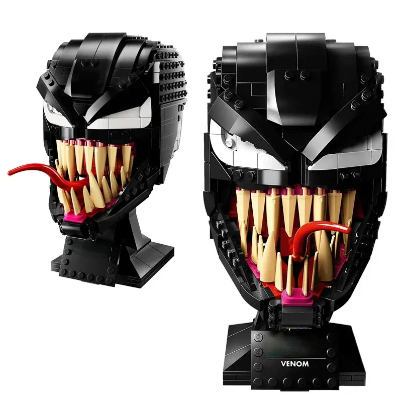 MINISO MARVEL 76187 Venom Helmet Model Building Block Architecture Education Assembly Model Toy Children's Toy Home Decoration