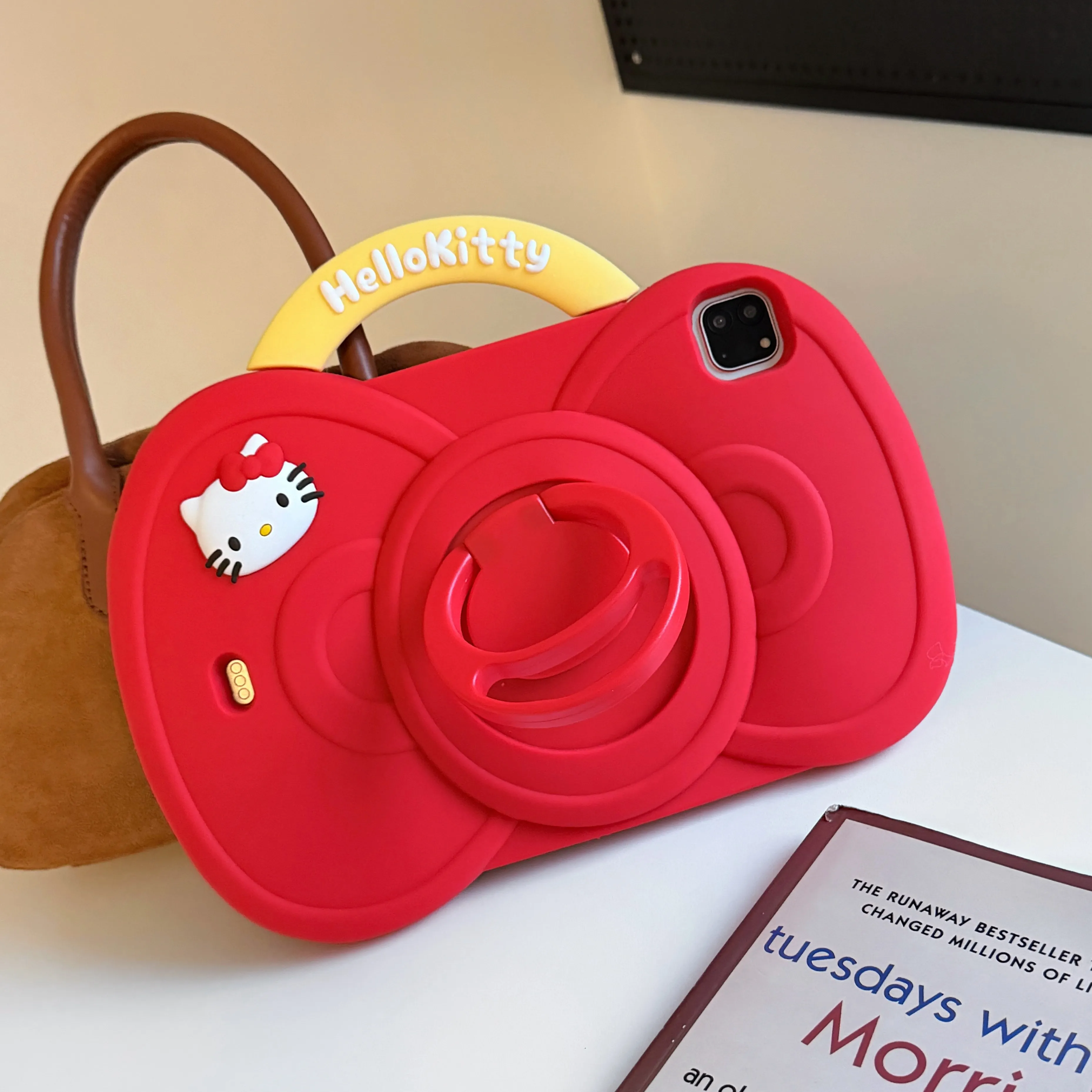 

Bowknot Hello Kitty iPad Case 9.7in Pro 11 Protective Case Bracket For Air 4 5 10.9in Mini 6 7 8.3in iPad 10th Generations Funda