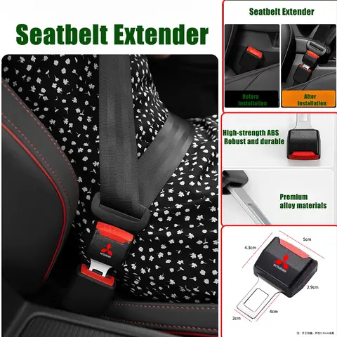 Extensor de clipe para cinto de segurança de carro, cinto de segurança extra longo para mitsubishi outlander lancer 10 9 asx ralliart eclipse l200 pajero triton