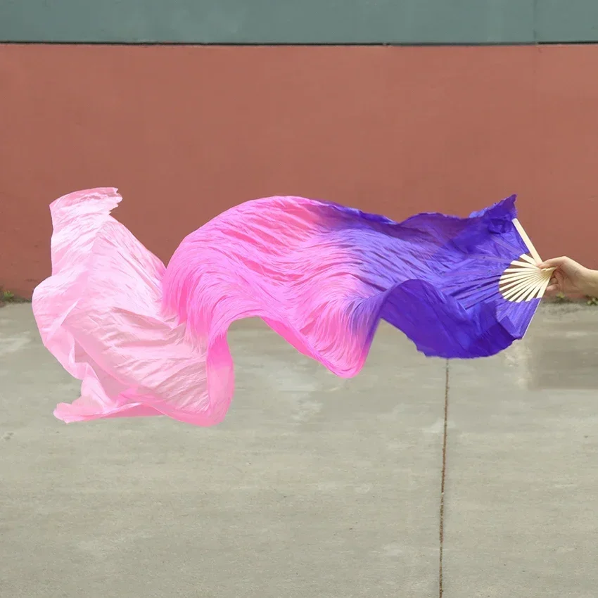 1.5 متر طويل الملتوية يانغكو بايليا الرقص محاكاة الحرير المشجعين للرقص الموسعة على الوجهين الكبار أداء الرقص الشرقي 1 قطعة