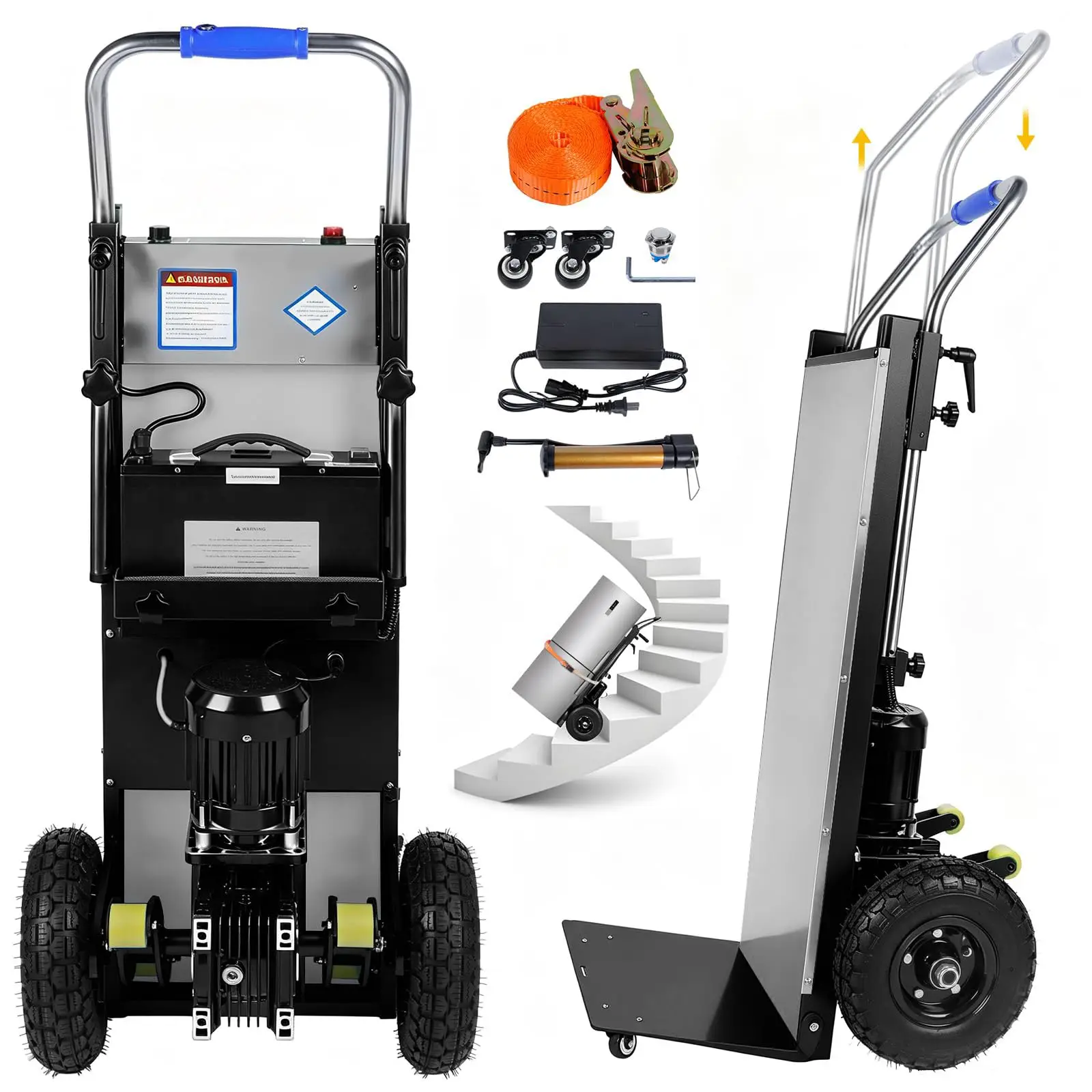 Electric Stair Climbing Dolly, Foldable Hand Truck with 1200W Motor