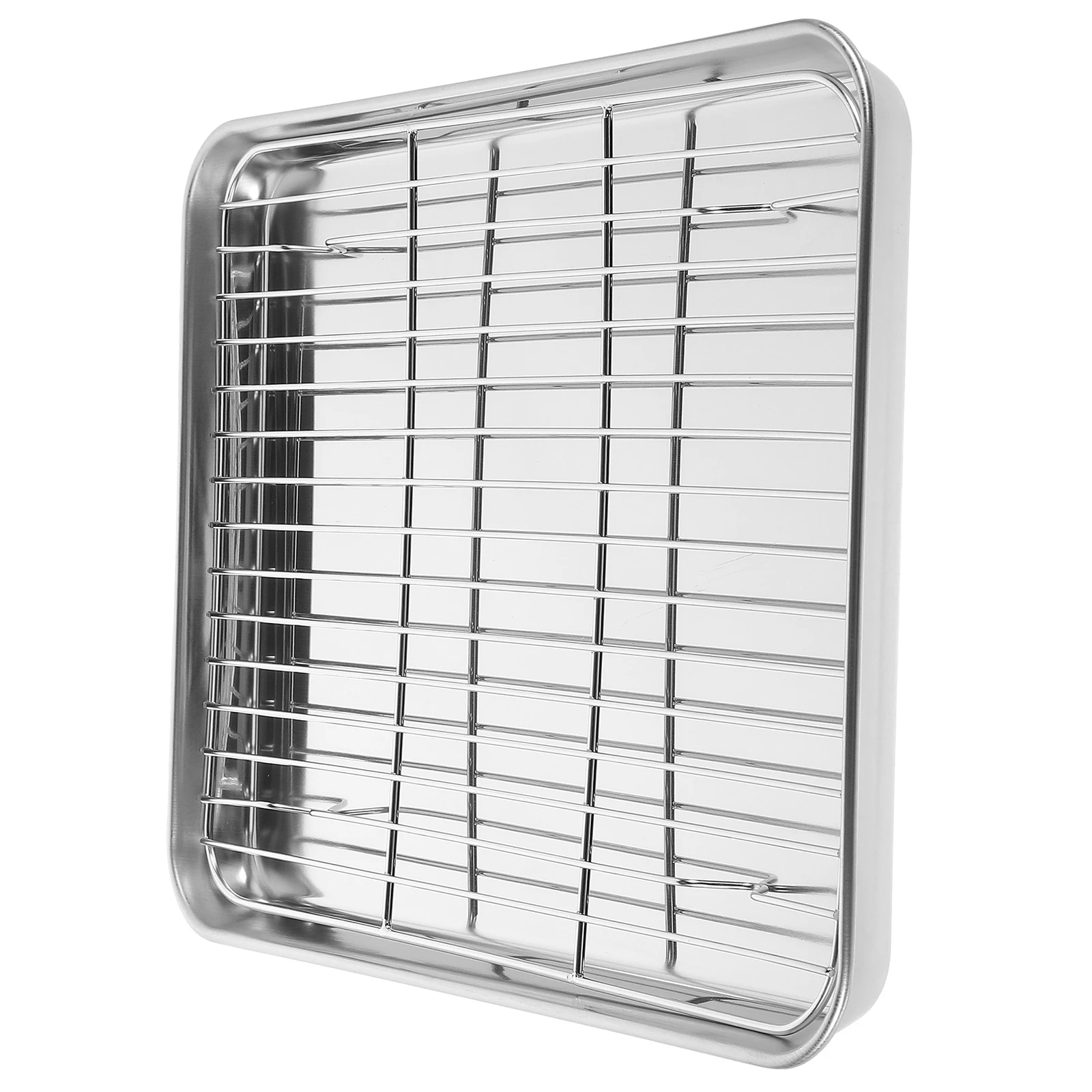 

Stainless Steel Pan Sheet Set With Cooling Rack 31X24X2.5Cm Dishwasher Safe Non Toxic Shiny Mirror Finish Separate Use