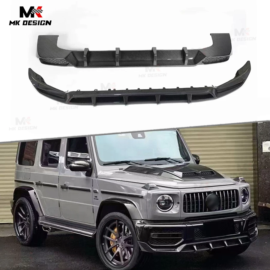 

Dry Carbon Fiber TC Style Front Bumper Lip Rear Diffuser Body Kits For Mercedes-Benz G Class G63 W463A W464 2019-2024 Auto Parts