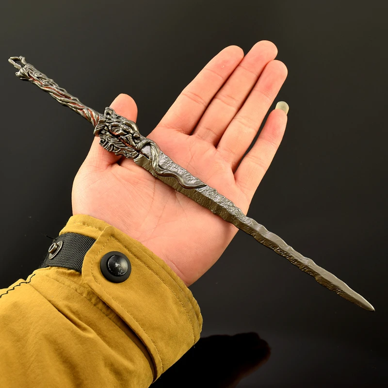 Épée périphérique Da Luo, 30cm/11.81 pouces, monde parfait, modèles entièrement en métal, armes d'arts martiaux, accessoires de Cosplay, ornements, jouets pour garçons