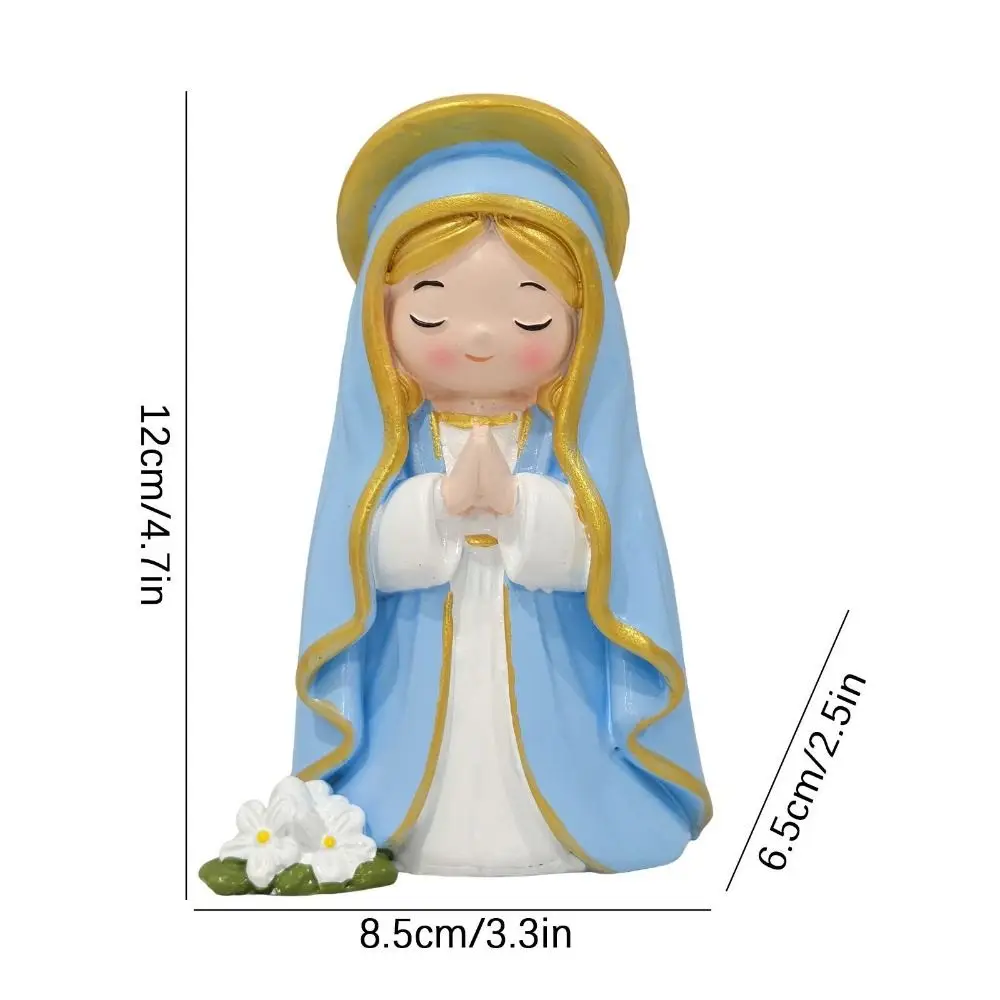 Warm Color Resin Ornament Lovely Design Girl Statue Home Decoration Piece Desktop Decoration Wishing Character Resin Crafts