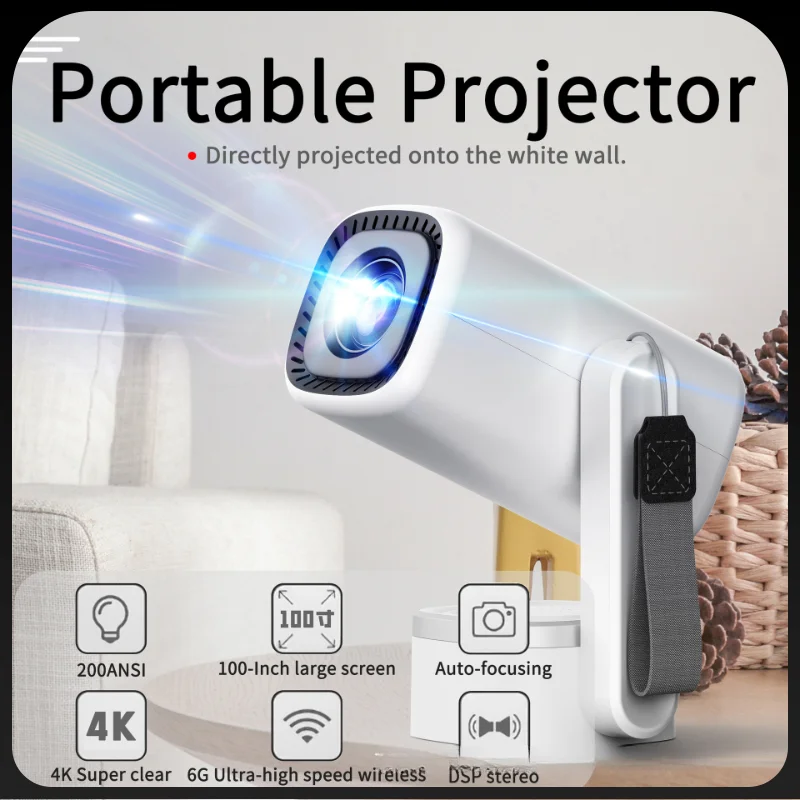 

Портативный мини-проектор P36 4K HD с короткофокусным объективом для домашнего кинотеатра и спальни, с Bluetooth-динамиком, Wi-Fi 5G и автофокусом