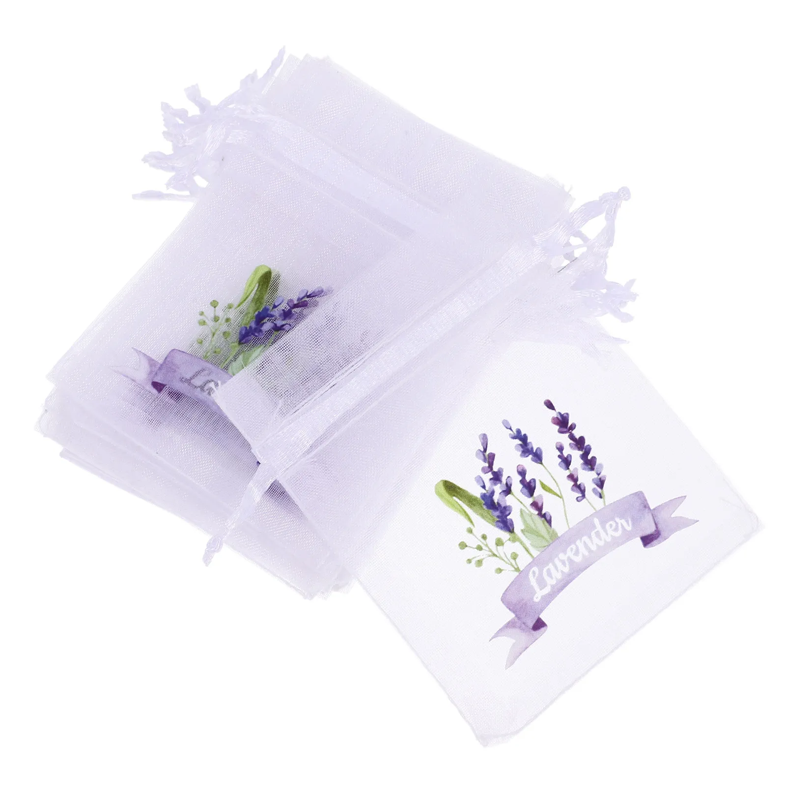 20Pcs Lavender Sachet Bags Drawstring Mesh Pouches Suitable for Lavender Rose Petal Storage Wardrobe Breathable Sachets