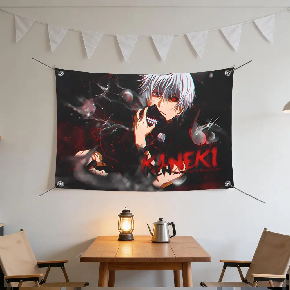 Anime Japanese Animated Tokyo Ghoul Flags Specialized for indoor and outdoor home decorations, outdoor camping, and bar parties