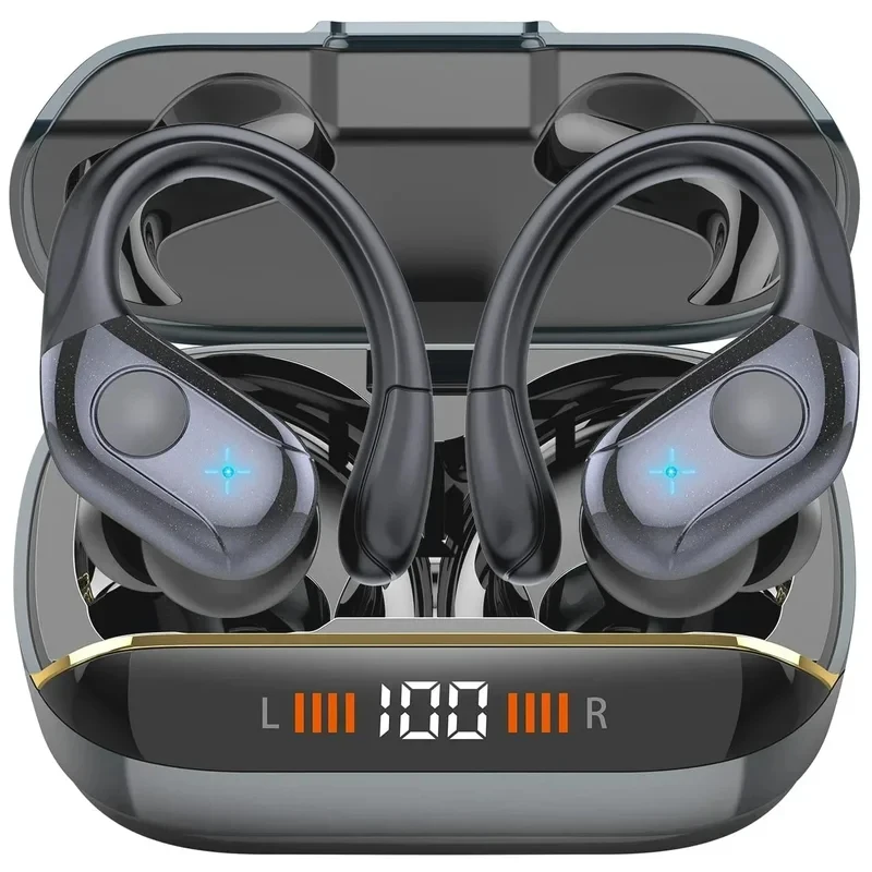 

Sports Wireless Earbuds Bluetooth V6.0 TWS Wireless Headphones Waterproof Earhook Earphones with Deep Bass Noise Cancelling Mic