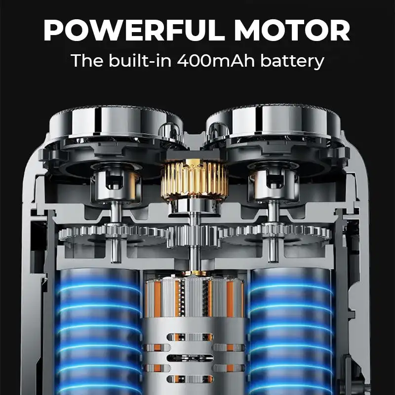 Men's Mini Electric Razor Double Blade Head Portable Travel Shaving Type-c Rechargeable Pocket Shaver Powerful Men's Gift Shaver