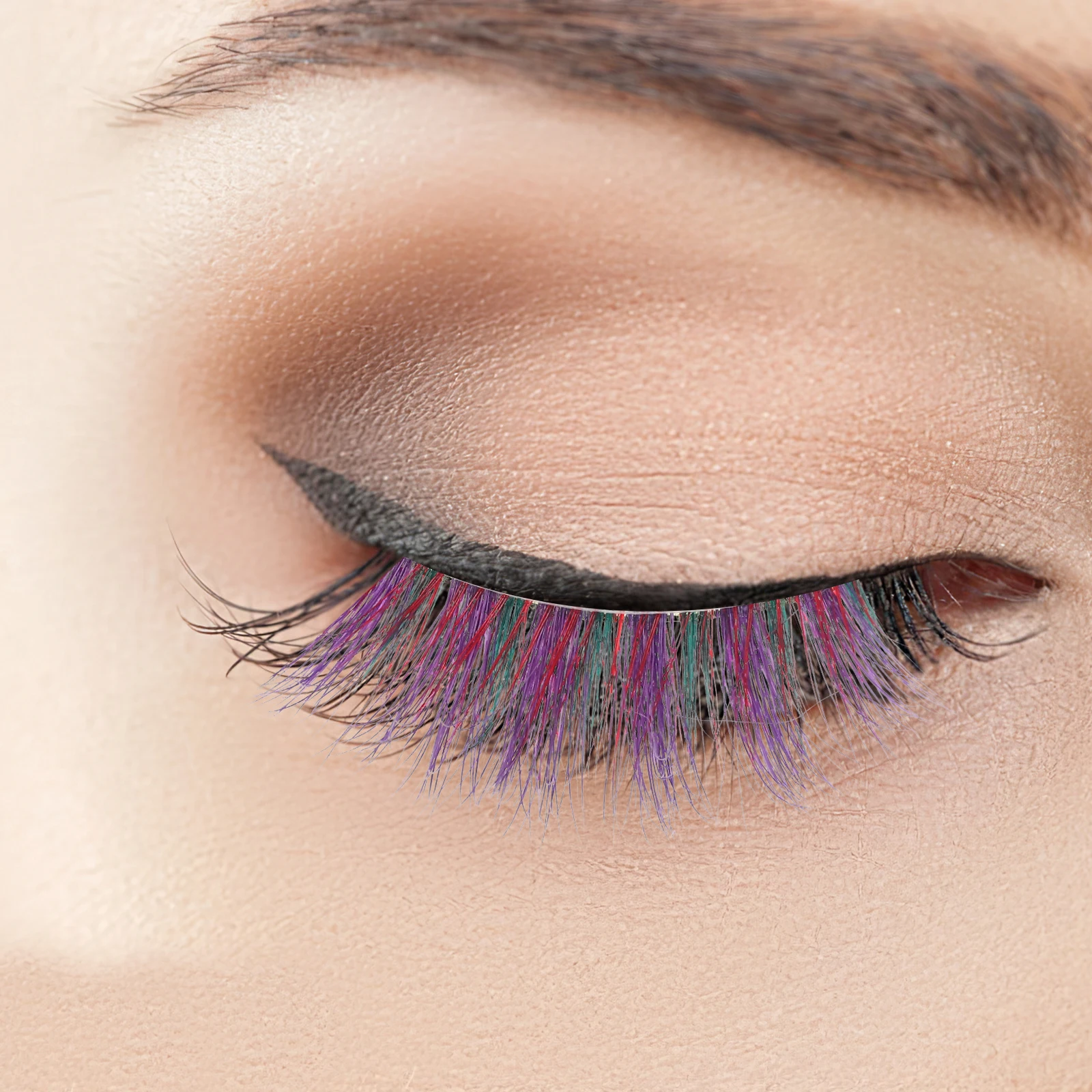 

1Pair Color Lashes False Eyelashes Extensions Natural Look Fake Cluster Lashes Perfect Party Makeup Lash Clusters