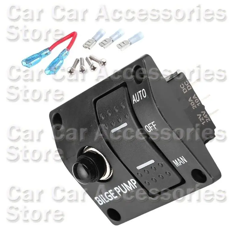 

242D 3 Position Bilge Switch Panel 12V/24V Automatic Switch 15A for Boats