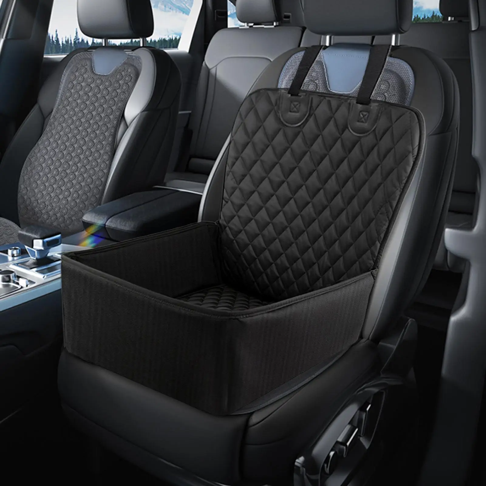 Easy Clean Booster Cushion Waterproof Dog Booster Car Seat Large Pet Seat Cover For Cars Carrier Cover For Bed Suv Truck view 2