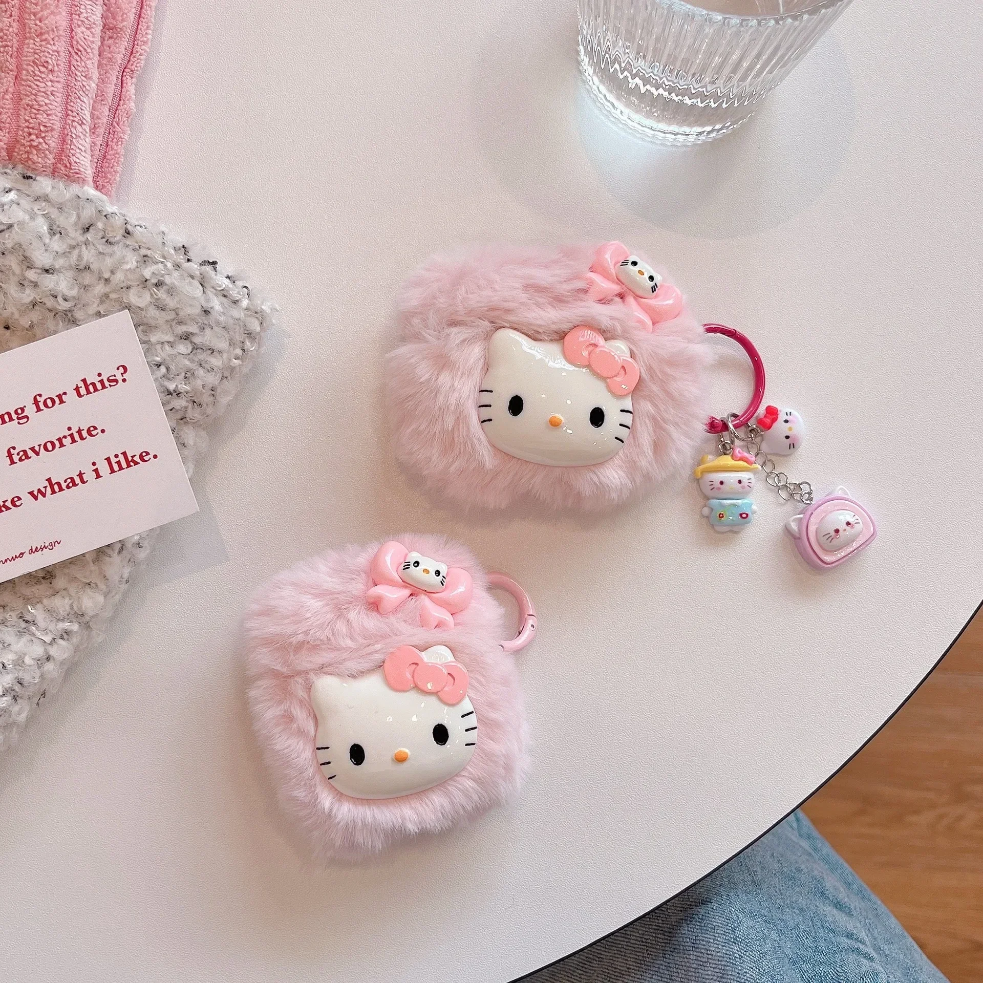 Чехол Hello Kitty для Airpods Pro 2-го поколения, милый розовый плюшевый жесткий чехол для наушников из ПК в стиле аниме для Airpods Pro 2, чехол