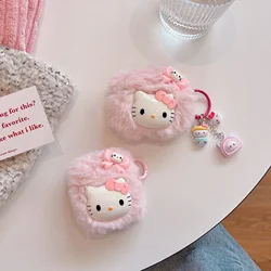 Custodia Hello Kitty per Airpods Pro di seconda generazione, custodia rigida per auricolari in peluche rosa carino per Airpods Pro 2 Custodia per ragazze