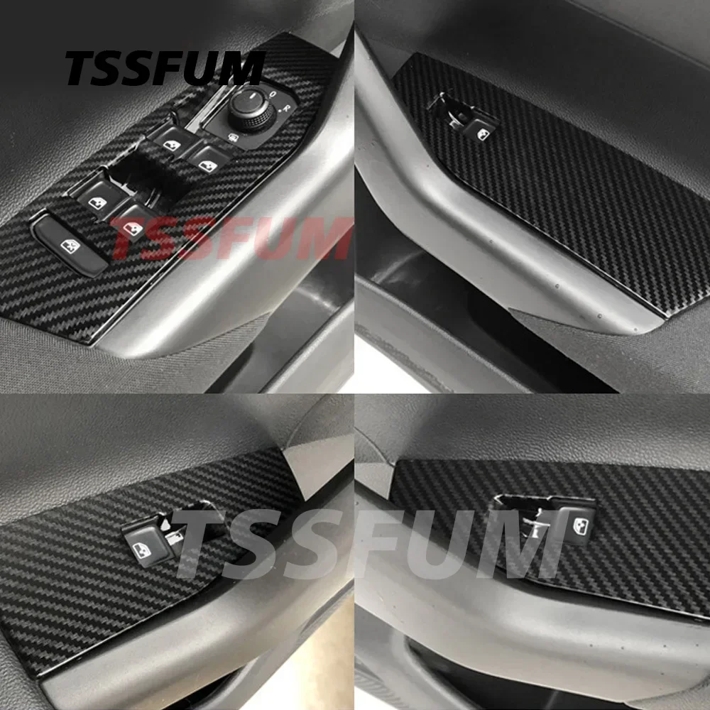 For VW POLO MK6 GTI R-line 2019 2020 2021 2022 2023 ABS Car Interior Carbon Fiber Sticker Center Control Gear Shift Panel Cover