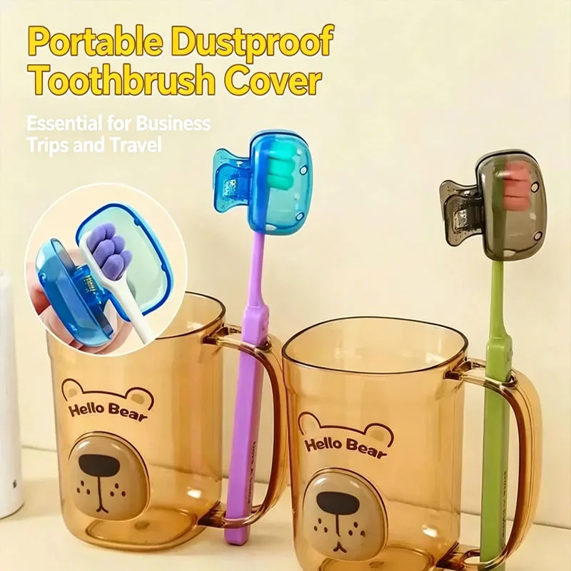 1PCS Plastic Toothbrush Head Cover, Dustproof Protective Clip Case, Portable Anti-dust Cap for Home, Outdoor and Travel Use