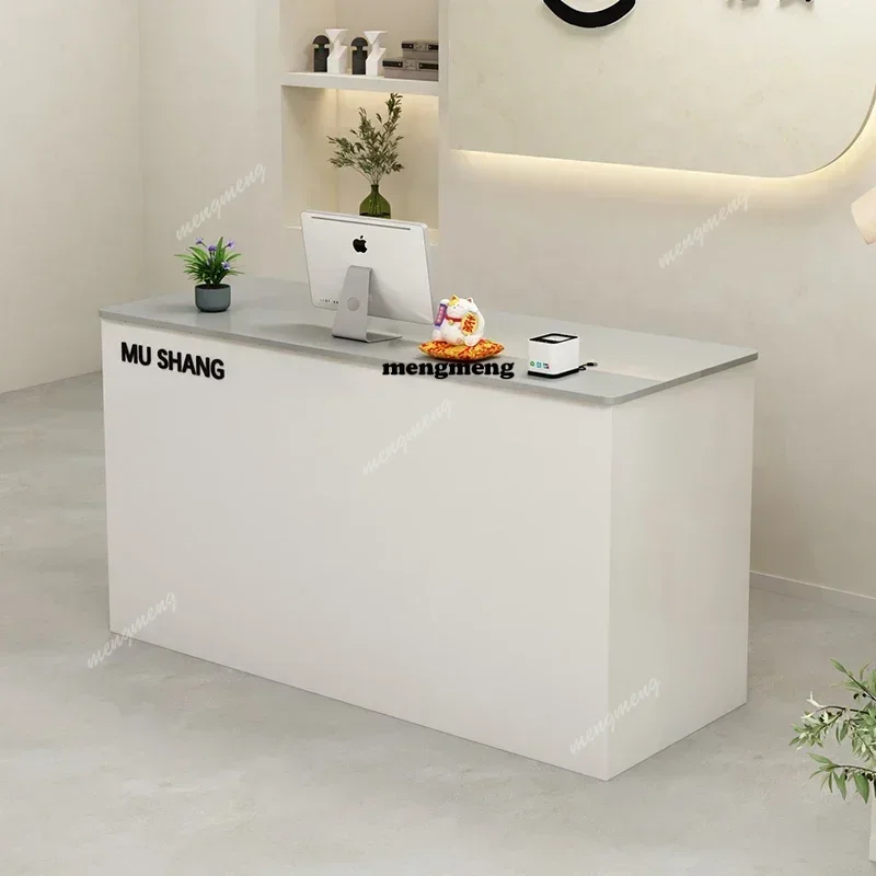 Nordic Cream Style Reception Desks Modern Simple Design Groggery Counter Storage Outfit Salon Furniture