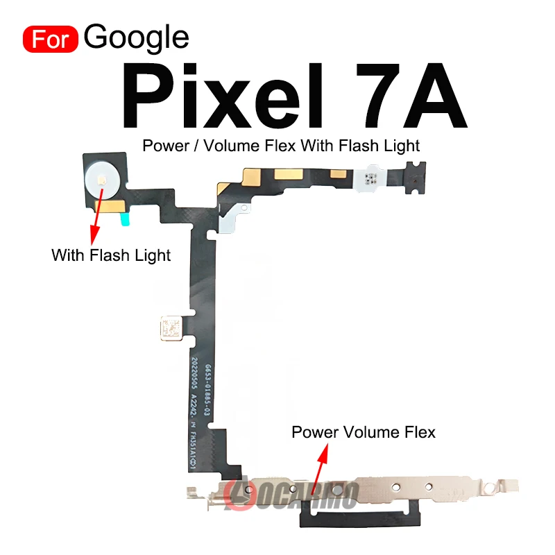 For Google Pixel 7A Power On/Off Volume Up Down With Flash Light Flex Cable Replacement Parts