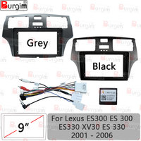 Burgim Car Android Radio Frame For Lexus ES300 ES330 XV30 2001-2006 9 inch 2DIN Fascia Stereo Panel Harness Wire Power Cable