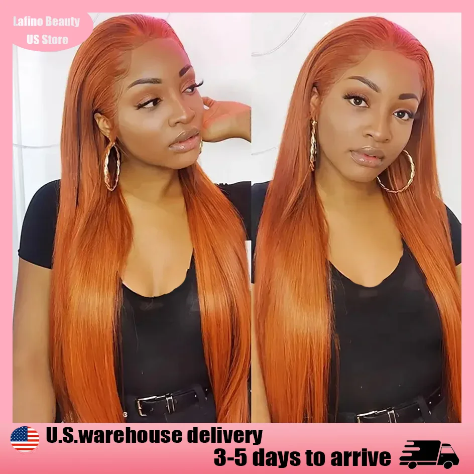 

Lafino 350 Ginger Orange Wig 13x6 Hd Lace Frontal Wig Straight 13x4 Lace Front Wig Human Hair Colored Lace Front Wig Human Hair