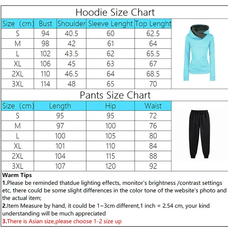 Womens Tracksuit Two Piece Set Winter Warm Hoodies+Pants Pullovers Sweatshirts Female Jogging Woman Clothing Sports Suit Outfits