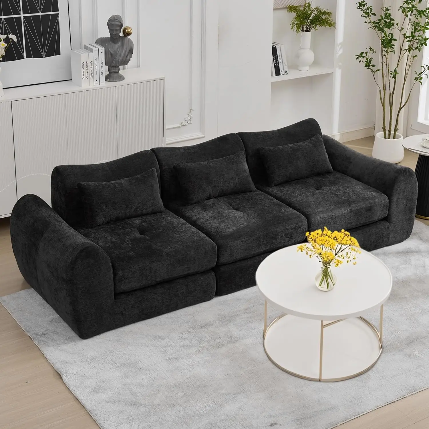 

MAXMAXX 102' Cloud Sofa, 4-in-1 Folding Sofa Bed, Floor-Standing BonelCouch, Futon (Black)