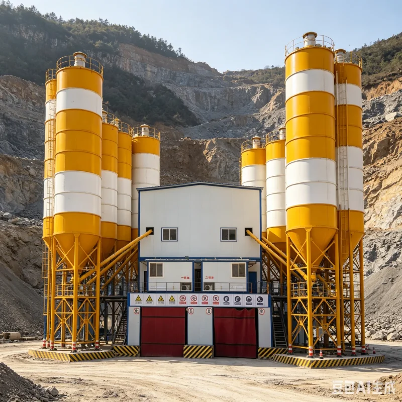 Automatic Commercial Ready Mix Concrete Plant With Computer Control Panel Stationary Belt Conveyor Cement Mixing Machine System
