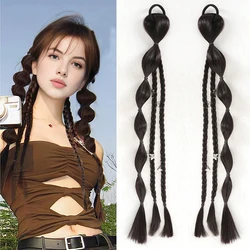 18 Inch Synthetic Wig, Handmade Braided Hair Extension, Straight Hair, Suitable For All Hair Types, Basic Style For Women