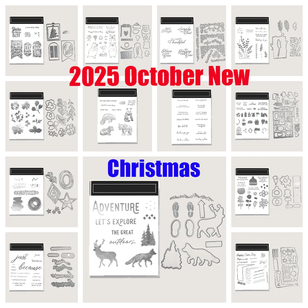 

Christmas Elk Panda Metal Cutting Dies and Stamps for DIY Scrapbooking Photo Album Diary Handmade Decoration 2025 October New