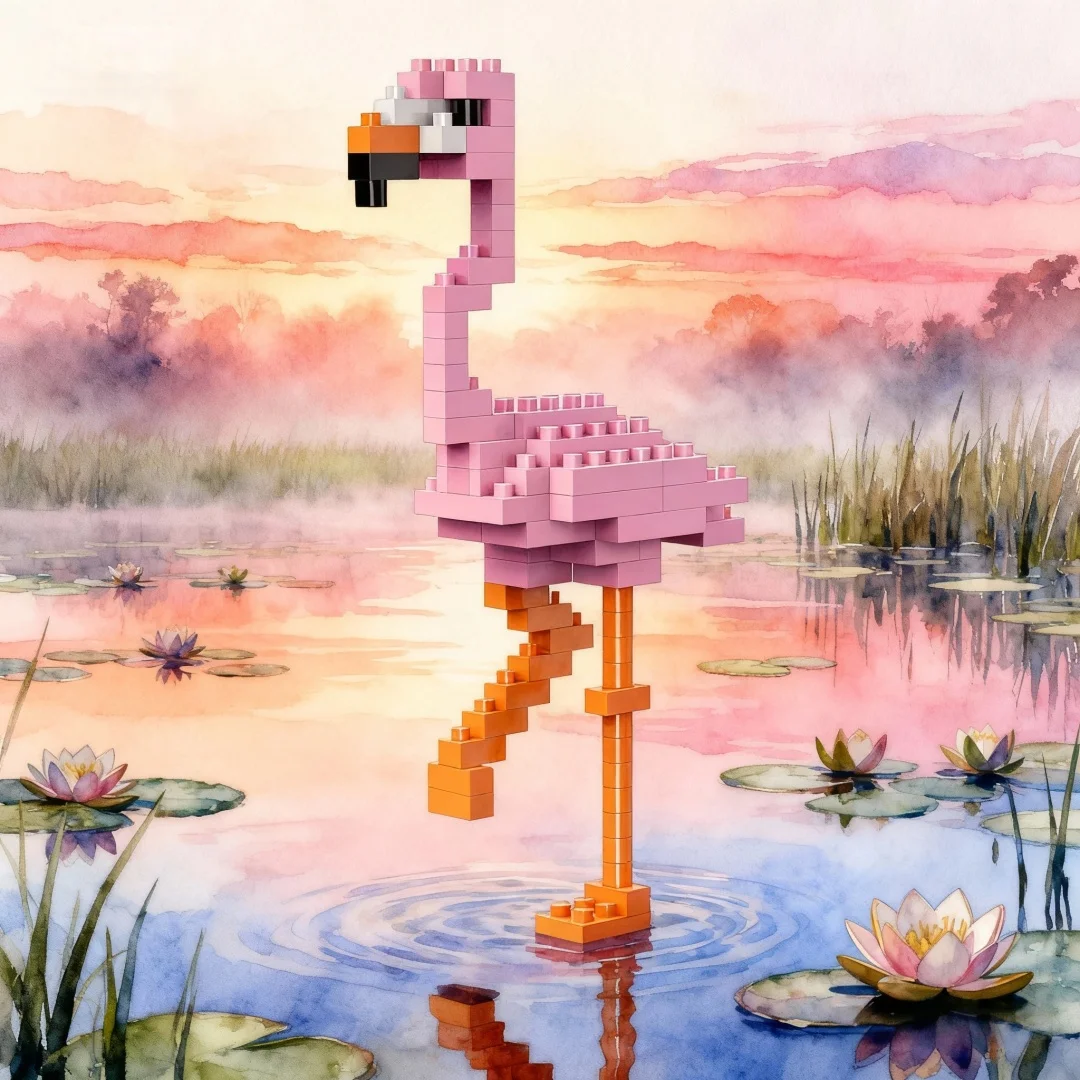 KNEW BUILT 3D Pet Micro Mini Building Block Toy-Toucan,Pelican,Rooster,Seagull,Macaw-Fun & Educational Gift,Kids Favorite Animal