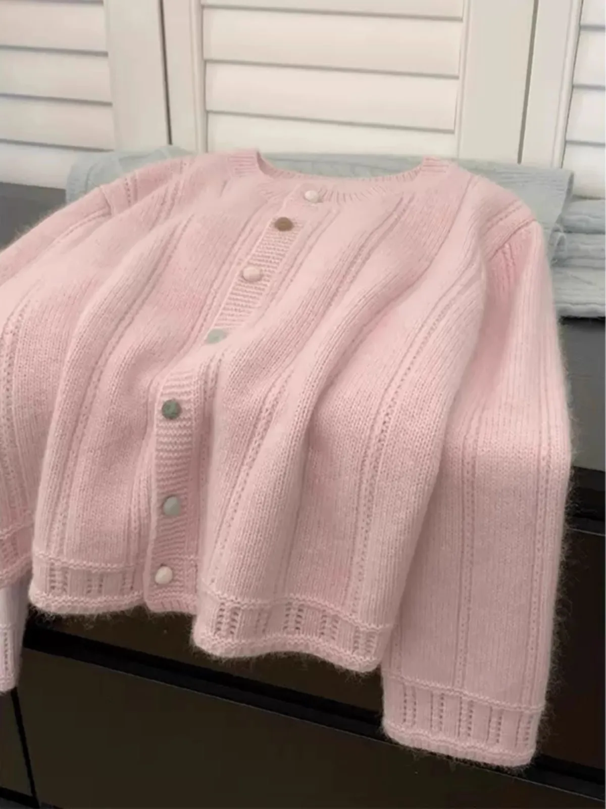 Extra groot 300-Pou Fat MM-knop rond Ne gebreid open vest dames herfst winter lang Sve los sweatshirt...