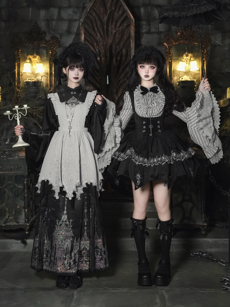 

Gothic Op Dress Shirt Chest Support Horse Face Skirt Sweet Princess Lolita Set With Puji Original Lolita Girls' Top Dress Set