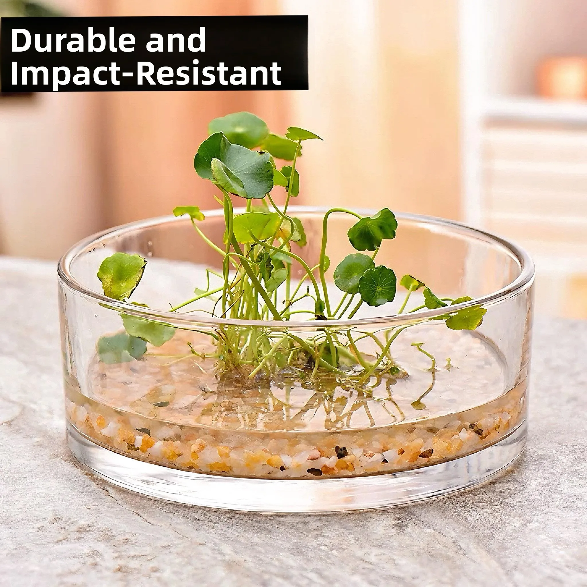 

Modern Simplicity Transparent Bowl Vase Fish And Tulip in Water Ornament Home Decor Resin Material Living Room Decoration
