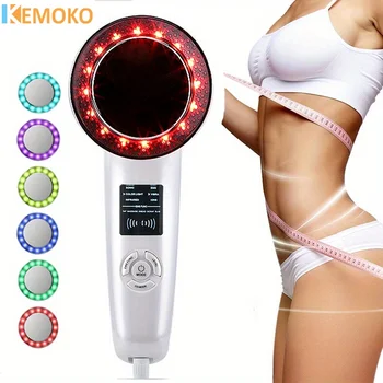 6 IN 1 EMS Ultrasound Slimming Machine Cavitation Galvanic Ultrasound Body Shape Massager LED Infrared Therapy Facial Care Tools